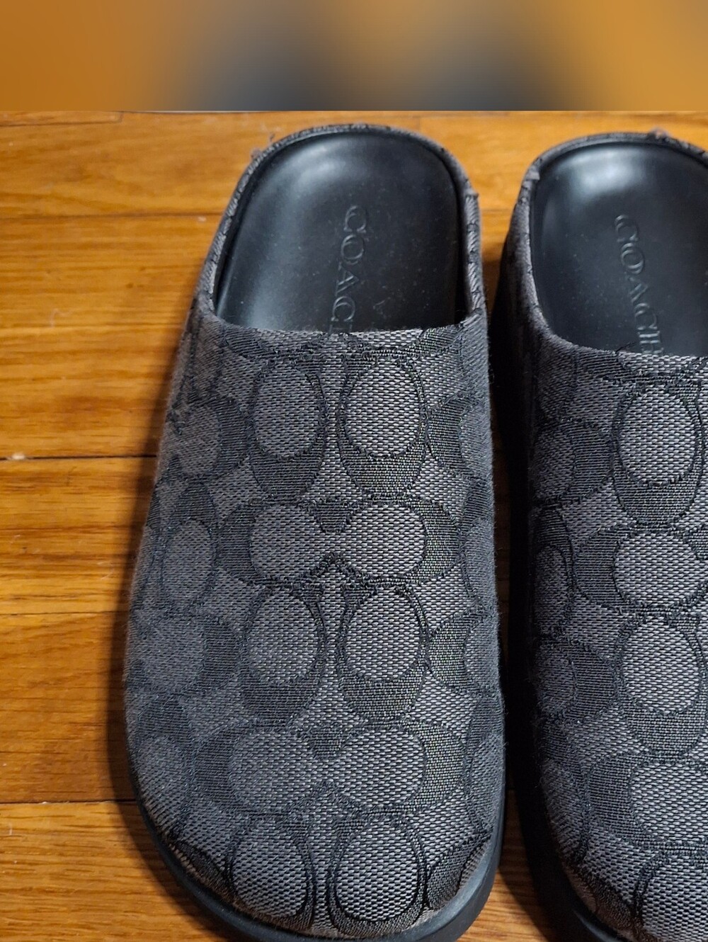 Coach Womens Link Mule Signature Jacquard Blk/Charcoal Sz 6 - No Box - Picture 5 of 12